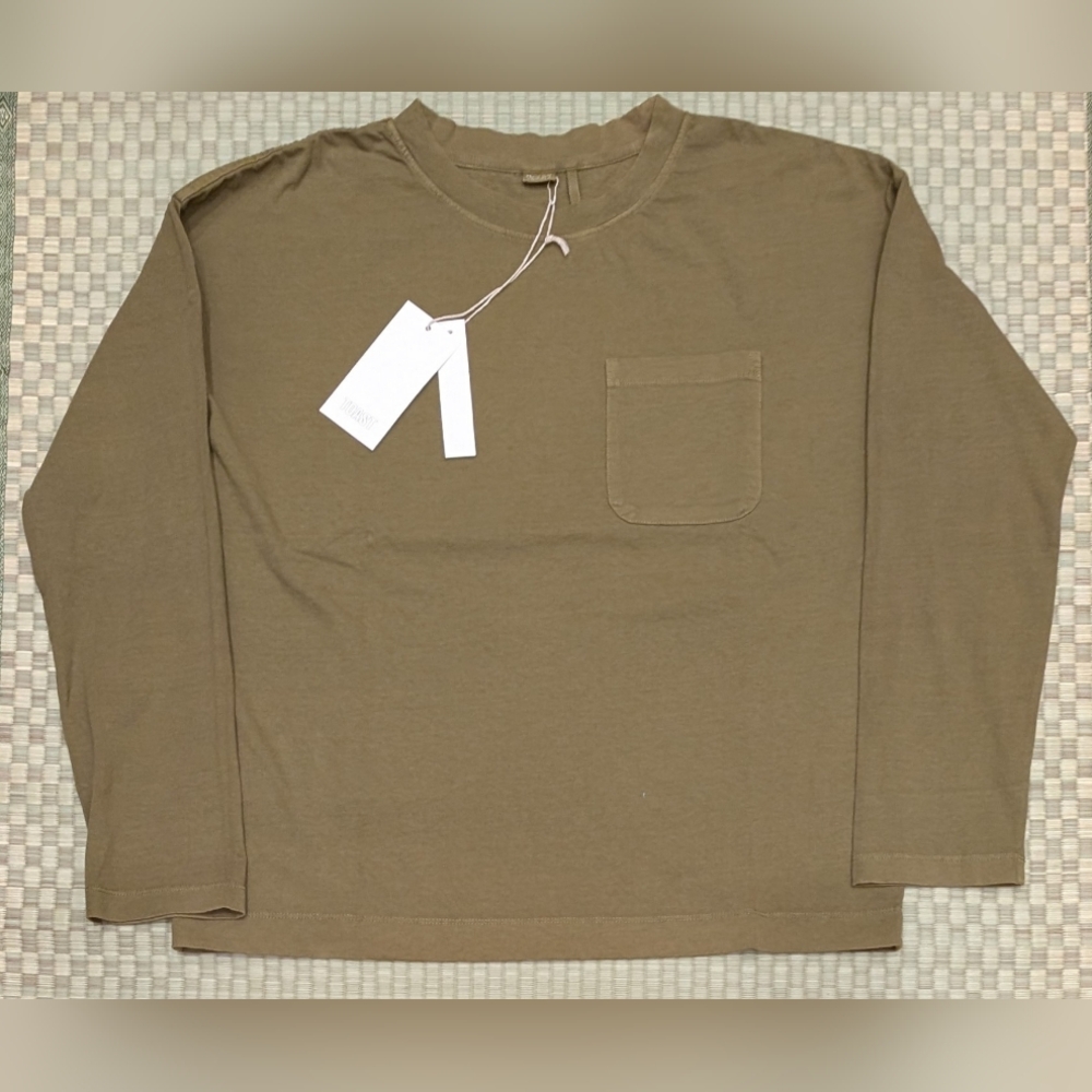 NWT TOAST Patch Pocket Cotton T-shirt Brass Women's Size Medium Made in Turkey